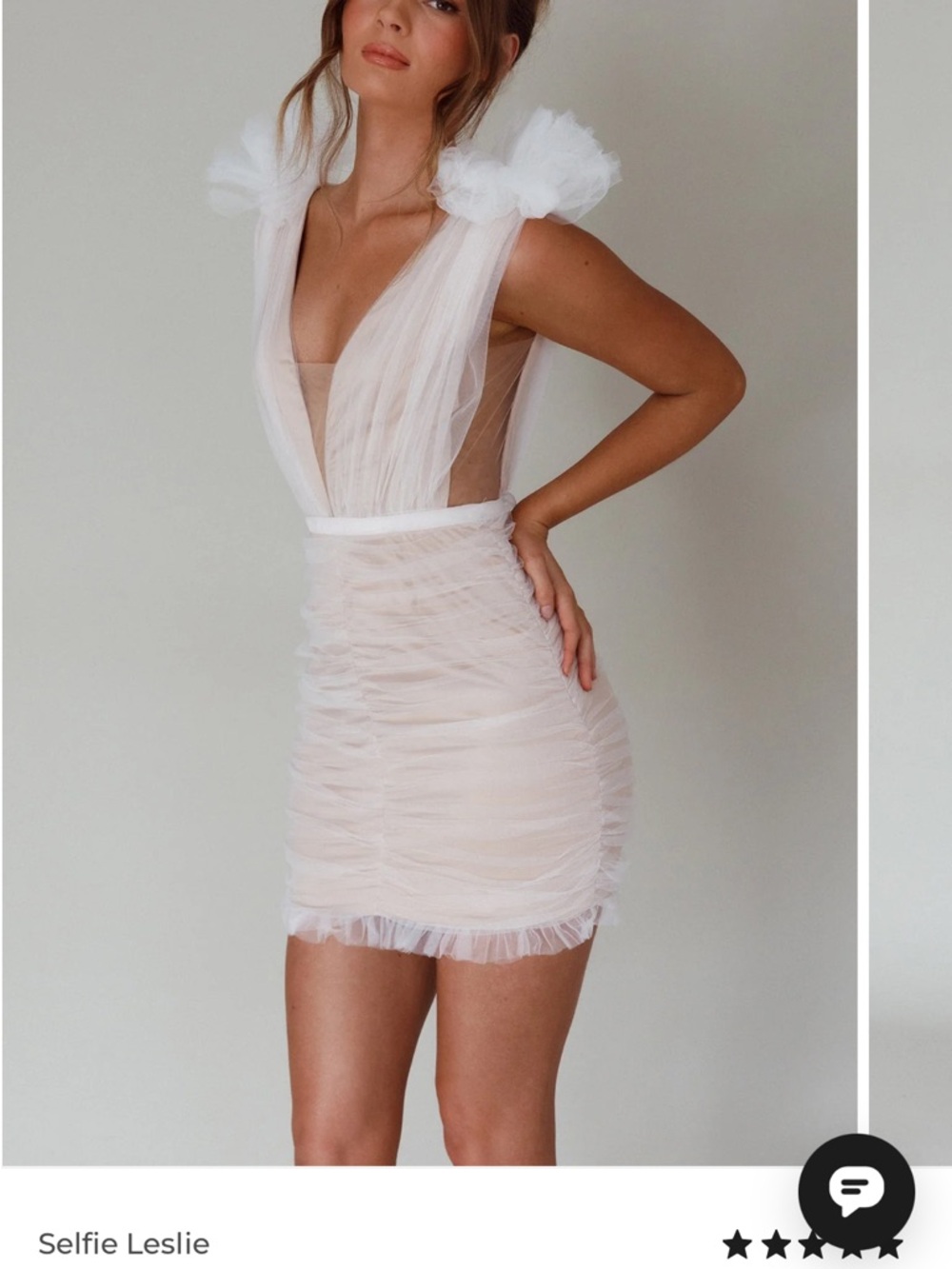 Selfie Leslie Ludivine Shoulder Accent Mesh Mini Dress -